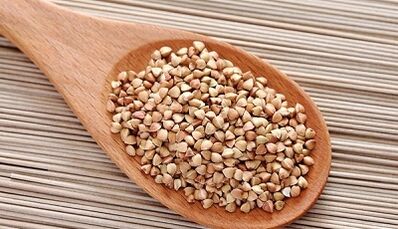 Muestra de menú de dieta de trigo sarraceno.